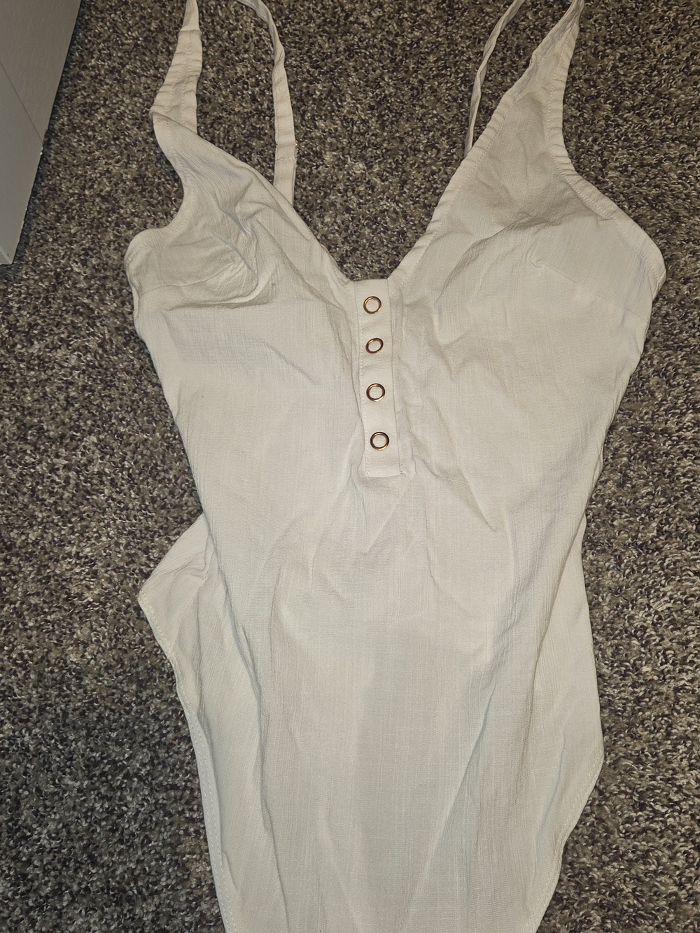 Free People Peek Aye Bodysuit White Like New